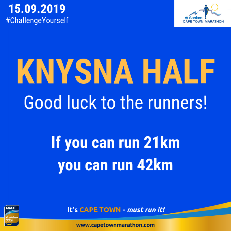 CTMarathon's tweet photo. Good luck out there to those running the #KnysnaForestMarathon this morning!
Remember if you can run 21km you can run 42km! This is your year #Half2Full
https://t.co/9k4arzsBg7 https://t.co/vM3TQAaQbw