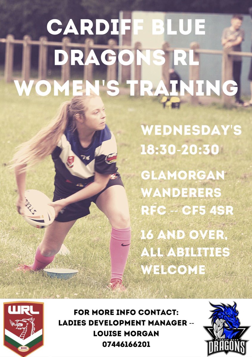 Want to be a pioneer in women’s rugby league. Be part of history join the Blue Dragons of Cardiff. <a href="/WalesRugbyL/">Wales Rugby League</a> <a href="/TheRFL/">Rugby Football League</a> <a href="/BBCSport/">BBC Sport</a> @SportCardiff_WG