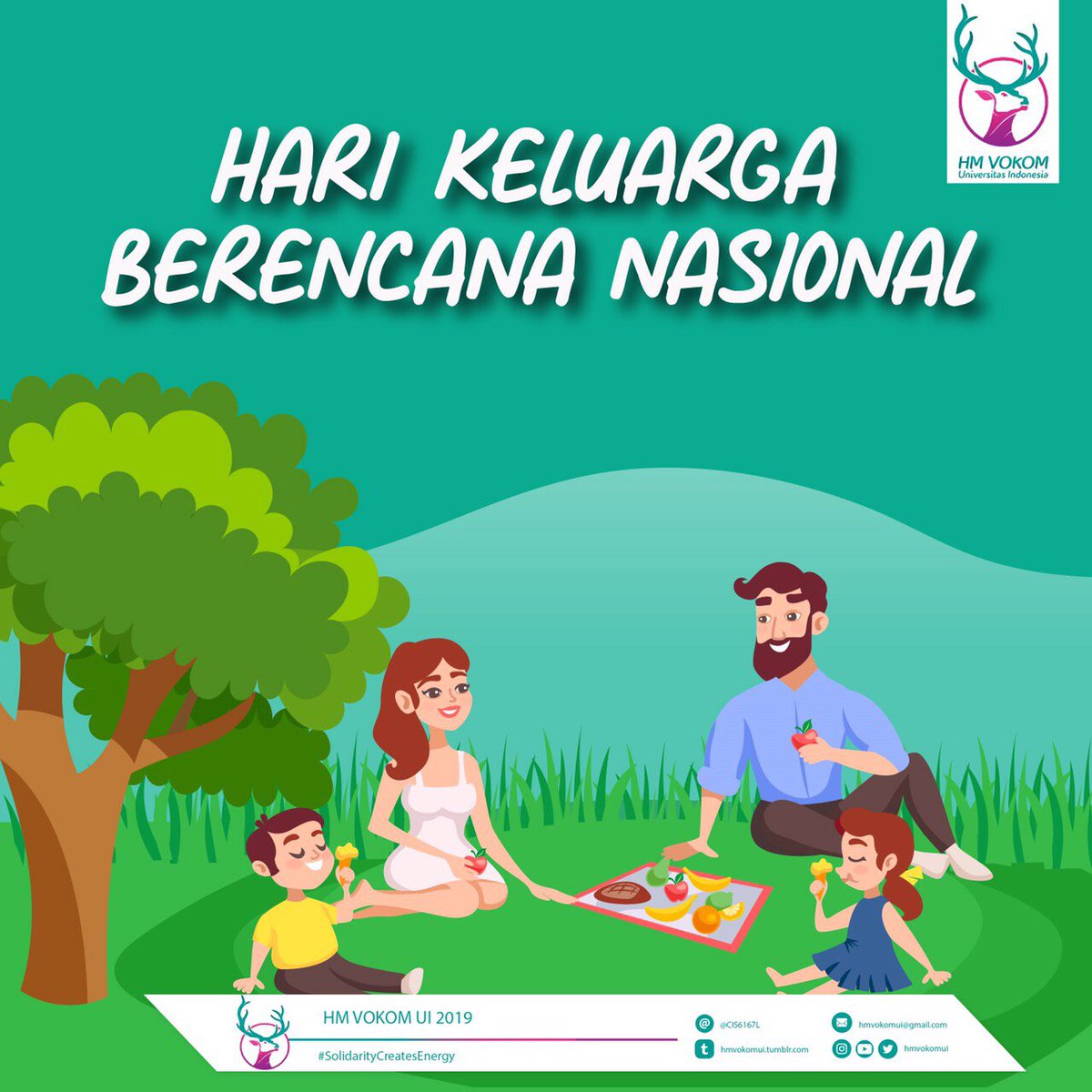 Selamat Hari Keluarga Nasional!
<a href="/HMMIDUI/">HM Vokasi MID UI</a> <a href="/HIMADMUI/">HIMADM Vokasi UI</a> <a href="/HIMTAUI/">HM Vok Pariwisata UI</a> <a href="/HMRK_UI/">HMRK Vokasi UI</a> <a href="/HMVA_UI/">HMVA UI</a>

Departemen Kominfo 
HM Vokom UI 2019
#SolidarityCreatesEnergy
