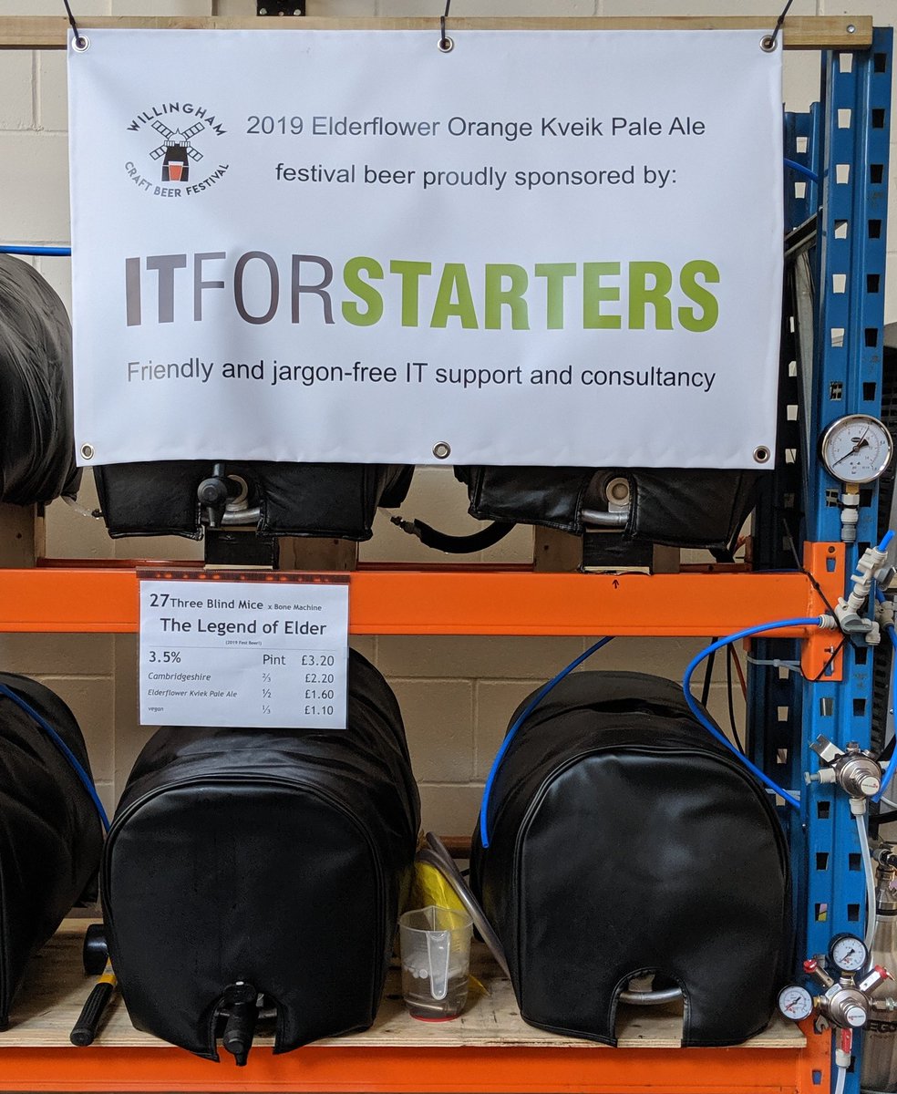 WillinghamBeer's tweet image. And @itforstarters are our “36 𝙂𝘼𝙇𝙇𝙊𝙉” festival beer sponsors — bringing you (and maybe serving you) the @3BlindMiceBrew x @BoneMachineBrew “𝙏𝙃𝙀 𝙇𝙀𝙂𝙀𝙉𝘿 𝙊𝙁 𝙀𝙇𝘿𝙀𝙍” festival elderflower beer.

Read about their local IT business here: itforstarters.com/what-we-do/