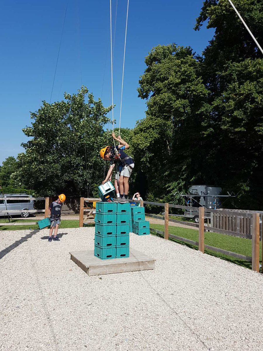 Civic Award - crate stacking in the sunshine this morning with a fantastic atmosphere. What amazing children we are with.