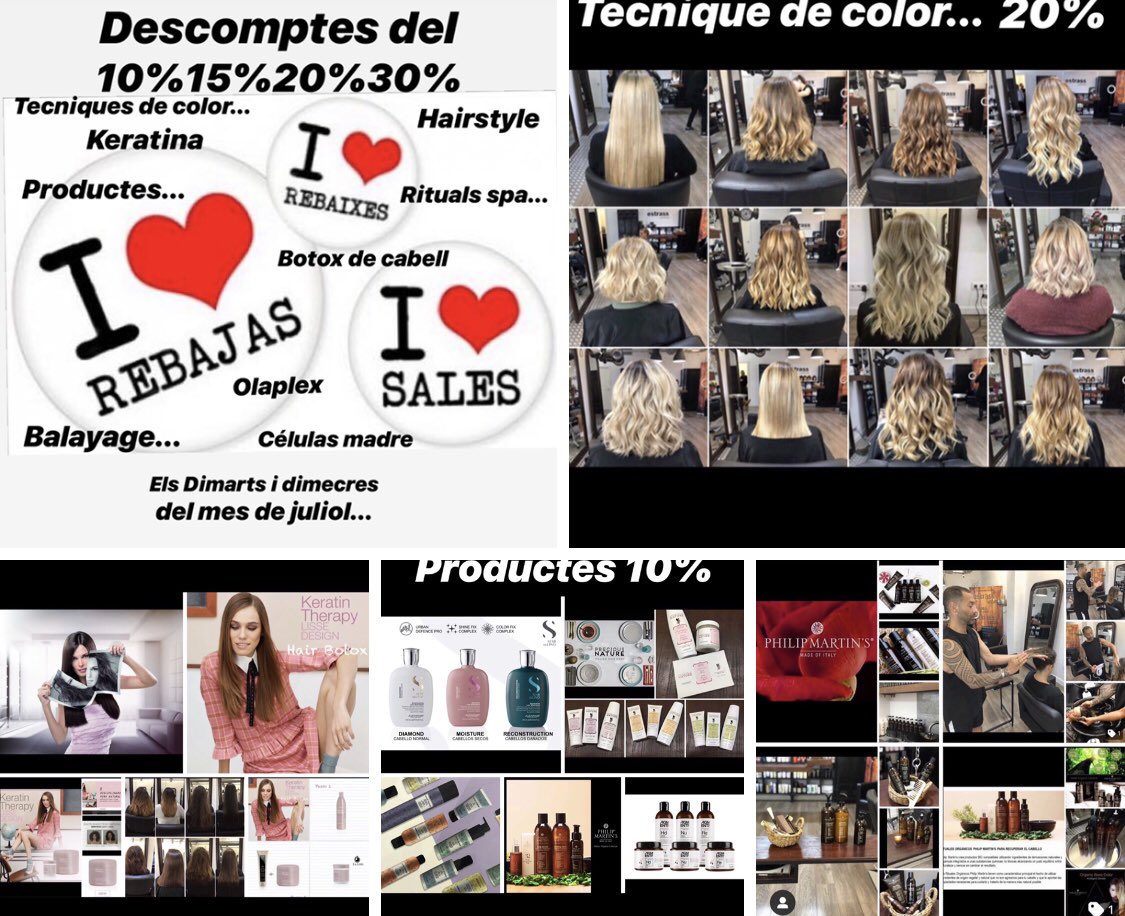 EstherFuste's tweet image. COMENCEN LES REBAIXES!!!
EL JULIOL ELS DIMARTS I DIMECRES 
DESCOMPTES DEL 10%15%20%30%,rituals,color,hairstyle,tècniques de color,balayage,keratina,célula madre,botox cabell,#olaplex #estrassestilistes  #modersalon #hairdresser #hair #organicsalon  #alfaparf #ghd #philipmartins.