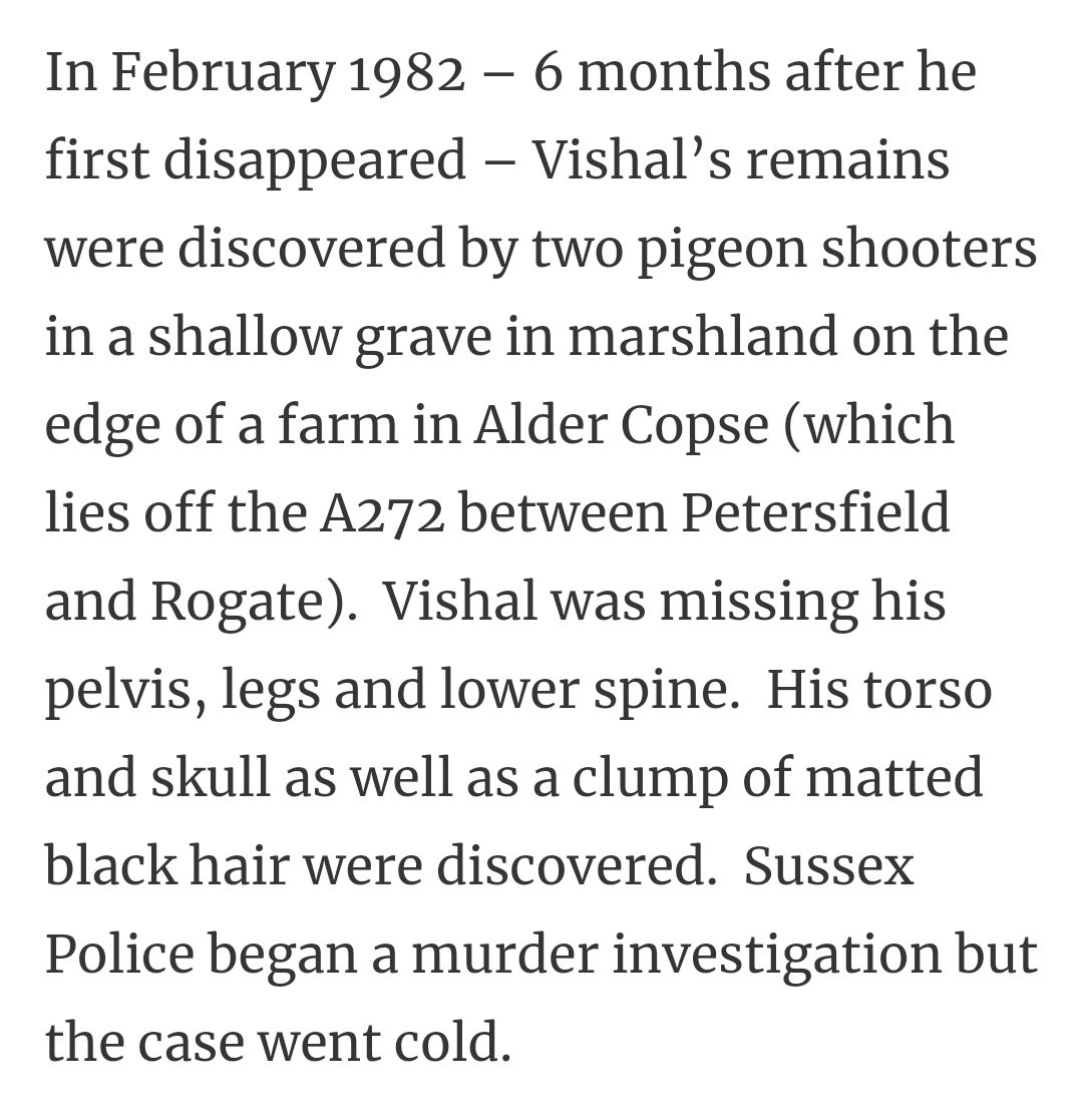 As Solicitor General, Fairbairn had colour copies made of the goriest crime scene photographs, particularly of butchered women, which he would pass around among friends when serving brandy. The dismembered remains of Vishal Mehrotra were found just 200 m from Mates' home.