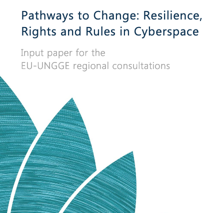 EUCyberDirect's tweet photo. The #EU's success in the #digital domain is built upon commitment to fostering a #resilient #digital society with full respect for #HumanRights and #rules-based #order. Our paper 'Pathways to Change' discusses how #UNGGE can support this objective: https://t.co/NztjHHjgrk https://t.co/AxRchvzh4c