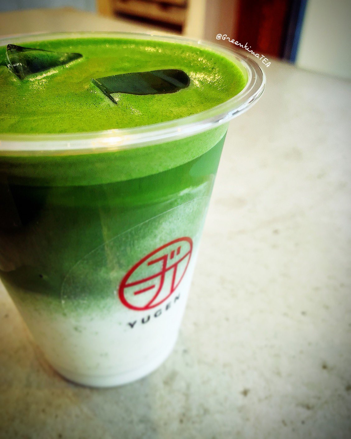 抹茶きな子 Yugen アイス抹茶ラテ 無糖 目の前でお抹茶を点てていれてくれるオシャレなお店 抹茶だけでなくお茶も楽しめて落ち着いたお店 Kyoto Matcha 京都 抹茶 抹茶ラテ Yugen Kyotocafe 京都カフェ 関西カフェ 京都カフェ
