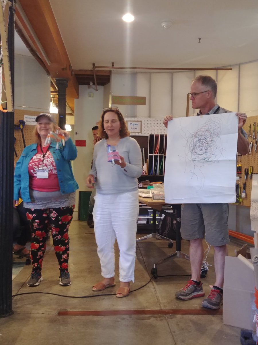 doramedrano777's tweet photo. Day 5 #MakerEdInstitute! We started our last day together with some #making! We had a little bit of everything - vinyl cutting, sewing, soldering, #scribblebots, zines, binary beads, #microbit, hummingbird, #LEGO WeDo - in order to get participants inspired! @MakerEdOrg https://t.co/IQLaMd6DIN