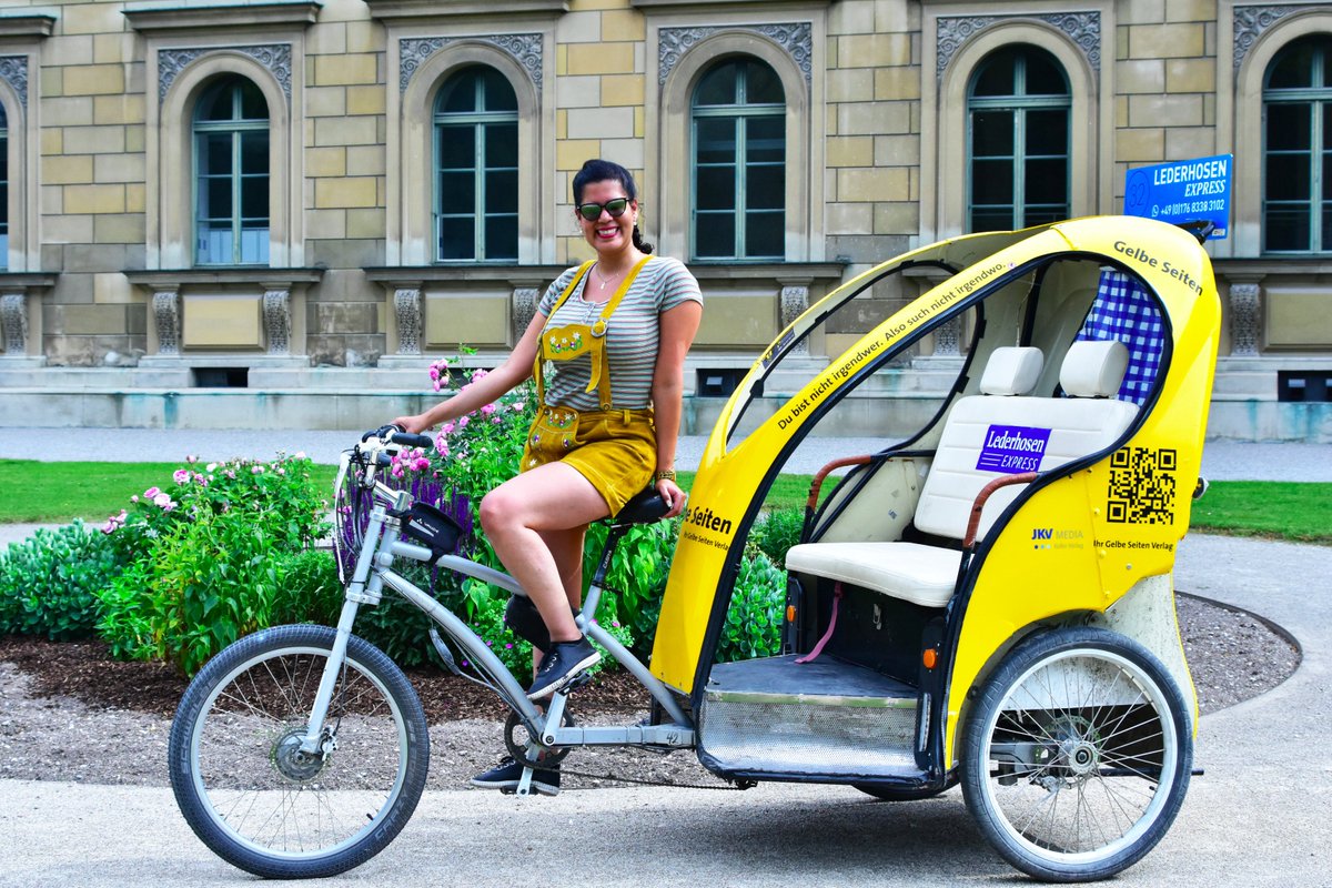Lederhosler's tweet photo. This is Renata!:) #pedicab #rikscha #biketaxi #munich #münchen #co2free #mobility #50biketaxis #incentive #famtrips #eventshuttle #sightseeing #mobilewerbung #gelbeseiten #kellerverlag #oiseasykoanstressmitmlederhosenexpress https://t.co/VgSzXx5J76