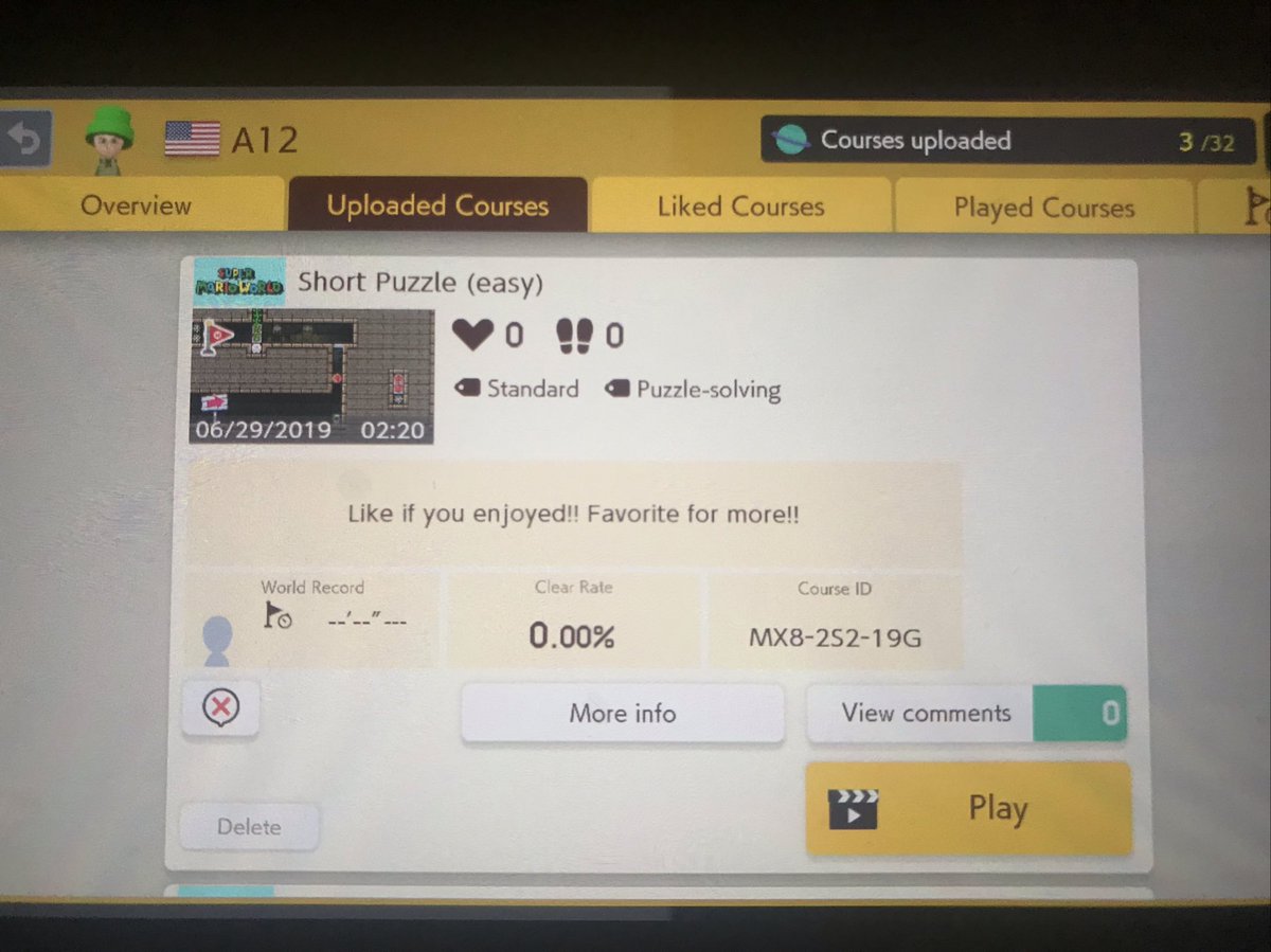gustheburch's tweet photo. I tried to make a really easy puzzle level 
Course ID: MX8-2S2-19G @smm2courses @ryukahr #nintendo #switch https://t.co/3jAJYHWYsa