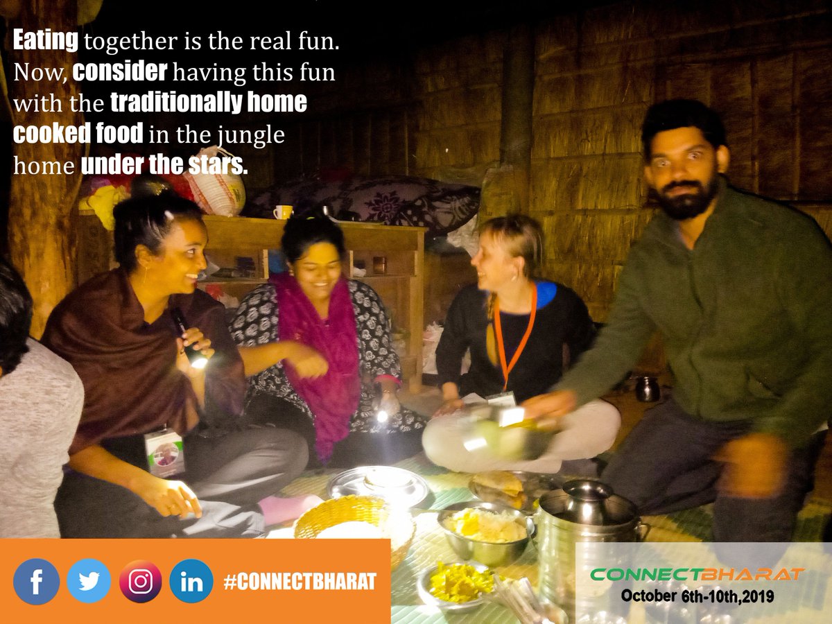 Eating together is the real fun. Now, consider having this fun with the traditionally home cooked food in the jungle home under the stars.

Want to be a part of this journey , register today at aarohanam.in/connectbharat/…

#ConnectBharat #Aarohanam #Connect #Communicate #Change