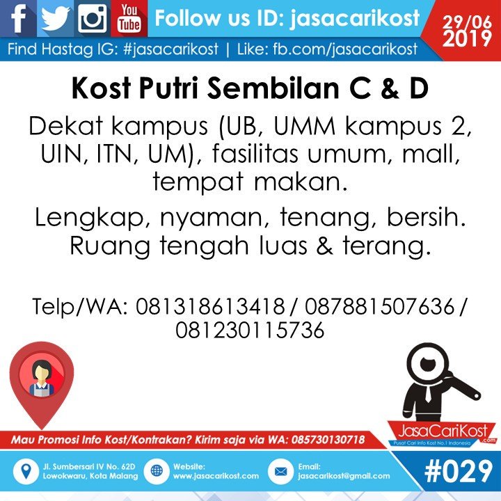 Silahkan yang Cewek ya #infokost #kostmalang #kostputri #cewek #mahasiswa #infomalang