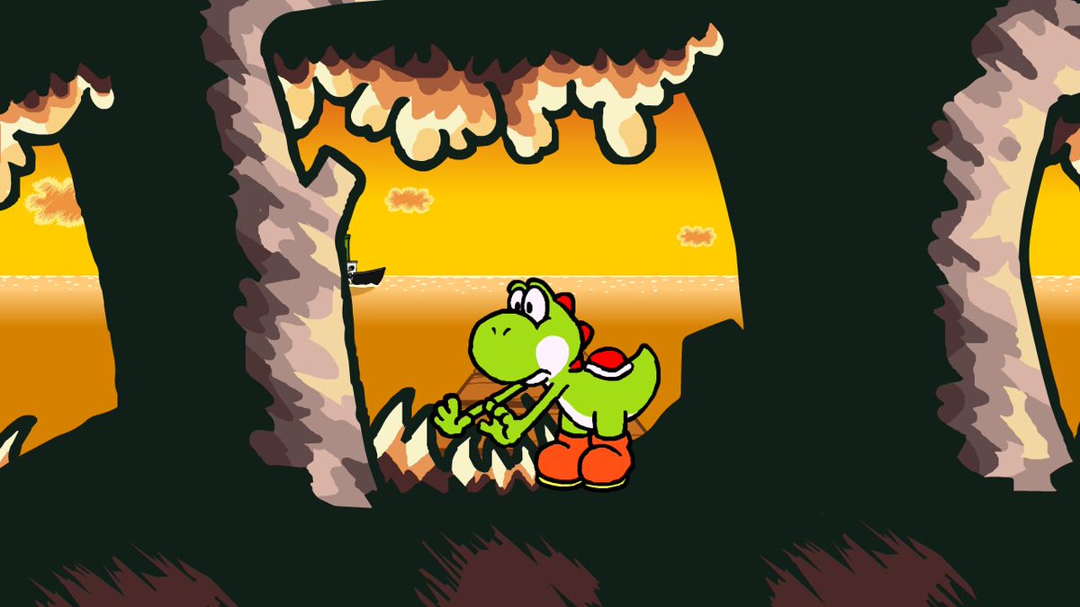 OllisionYT's tweet photo. The Eggventure continues! 

#yoshi #yoshisisland #YoshisCraftedWorld #animations #nintendofan #videogameart #2danimation #SuperNintendo #animation #retrogamers #nintendofanart https://t.co/Brouf9VLka