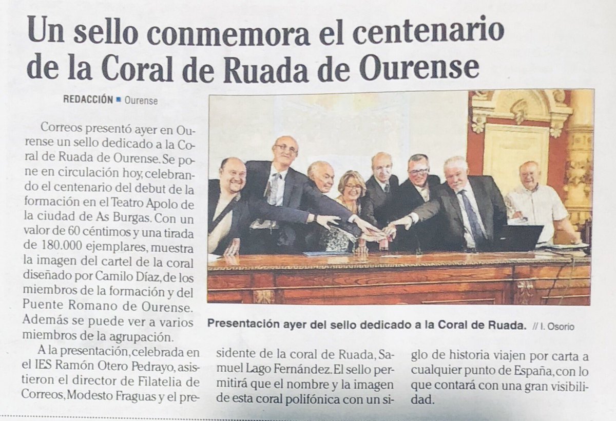 Un sello de @Correos conmemora el centenario de la @CoraldeRuada de Ourense farodevigo.es/portada-ourens… vía @FaroOurense