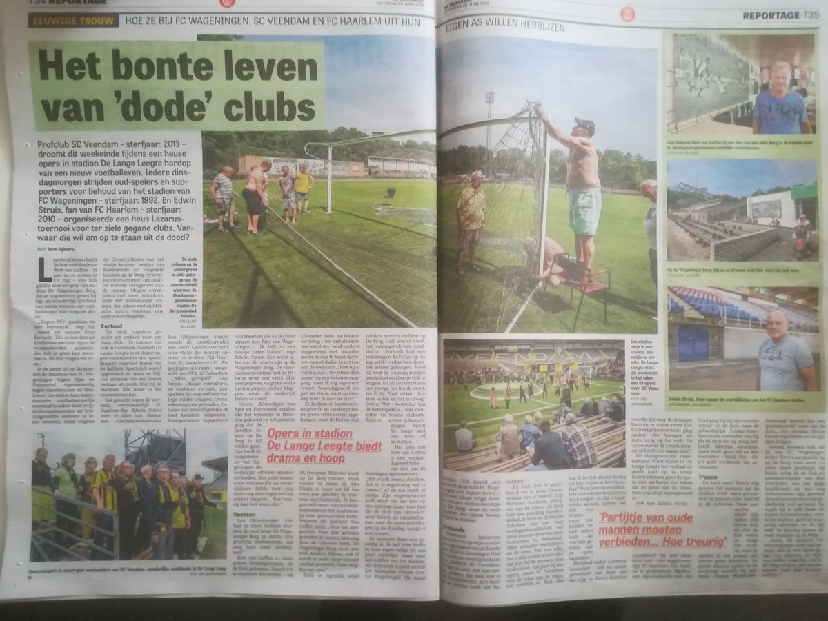 Veendam4ever's tweet photo. Vandaag ook aandacht voor de @voetbalopera van @SCVeendam1 in de @telegraaf Ook aandacht voor @struisvanhuis @hfchaarlemleeft en @FcWageningen1 Over hoe Echte #Cultclubs blijven leven bij supporters.. Veendam Till I die @Veendam4ever https://t.co/WIItxNYtdG