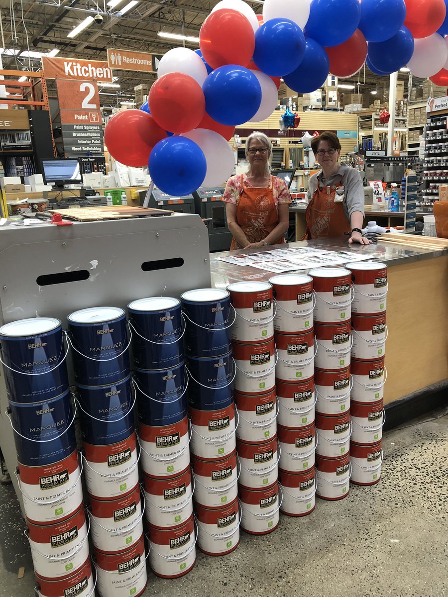 The ladies in 2662 are ready for a paint filled weekend! Thank you <a href="/West2662/">West Springfield Home Depot #2662</a> for your partnership with behr! #redwhiteandbehr @berniedion <a href="/MicheleMinniear/">michele minniear</a>