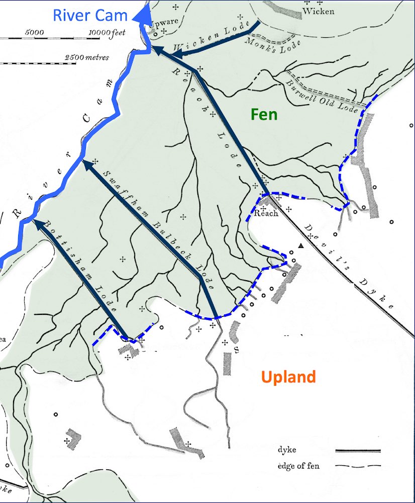 11. The thing is, all that effort to get upland water into the lodes cd only do so much to stop the fen from flooding. Fen (green on the map) = land below 12ft above sea level that flooded regularly every winter.. and there were 2 reasons for that...