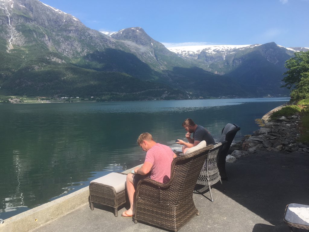 Breakfast time in Norway, all hiked out from #Trolltunga #Norway
