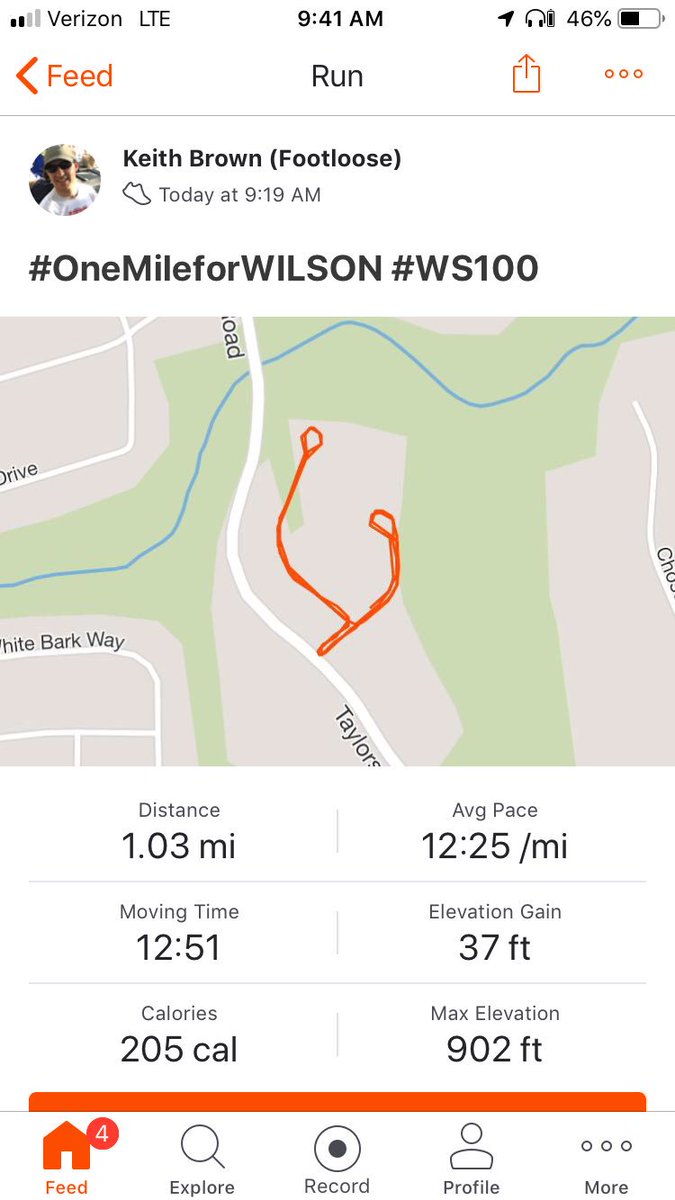 Laced ‘em up for a one mile run in honor of <a href="/joetsmith68/">F3Wilson</a> running 100 at #WS100 I’m not a runner but this dude is a #BEAST #getemJoe