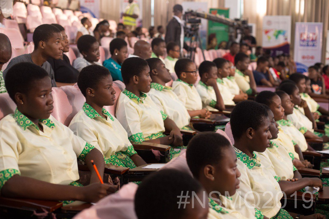 NSMQGhana's tweet image. End of Round 4:
Kpando SHS: 39pts
Kumasi High School: 31pts
Aburi Girls’ SHS: 12pts
#NSMQ2019 #NSMQ2019OneEighth