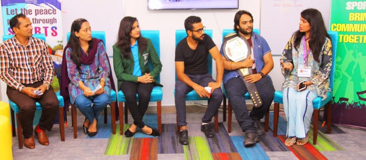 MediaSpringPk's tweet photo. Snapshots from @GnmIonline's special dialogue session on Sports For Peace Building is taking place at Media Baithak!
#SportsForPeaceBuilding @Rajput13Naseem #GNMI #MediaBaithak
@najiaashar https://t.co/BQKUW8Rh0O