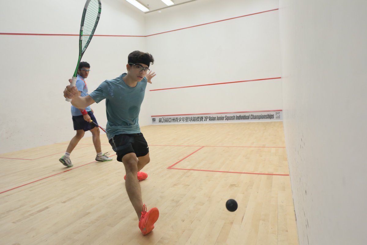 #asianjuniorchampionships2019 BU19 SF
Veer Chotrani (IND) bt Haris Qasim (PAK) 4, 9, (7), 9 (46mins)