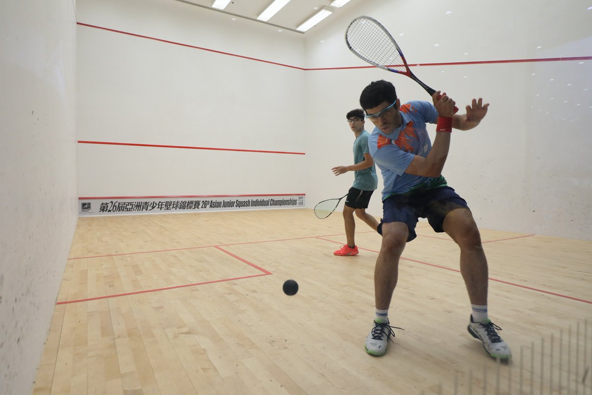 MacauSquash's tweet photo. #asianjuniorchampionships2019 BU19 SF
Veer Chotrani (IND) bt Haris Qasim (PAK) 4, 9, (7), 9 (46mins) https://t.co/5MjDseQoca