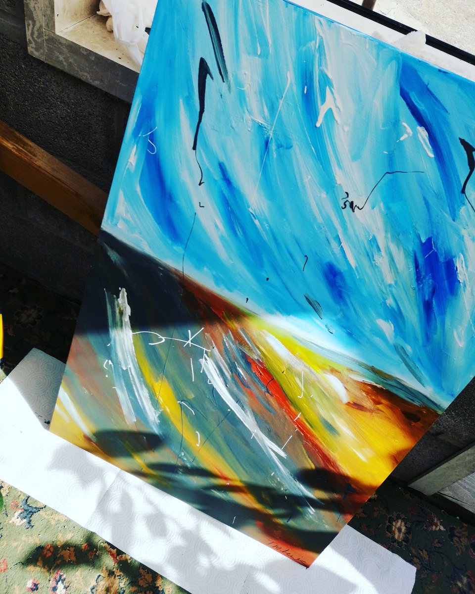 Marahowlingwolf's tweet photo. #abstractart #painting #acrylicpainting #landscape https://t.co/4JrCfO261v