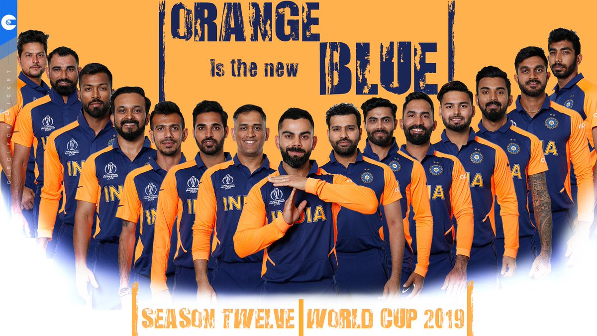 "Men in Blue" will be "Men in Orange" when they take the field against England at Edgbaston on Sunday. #TeamIndia #ENGvIND #CWC19