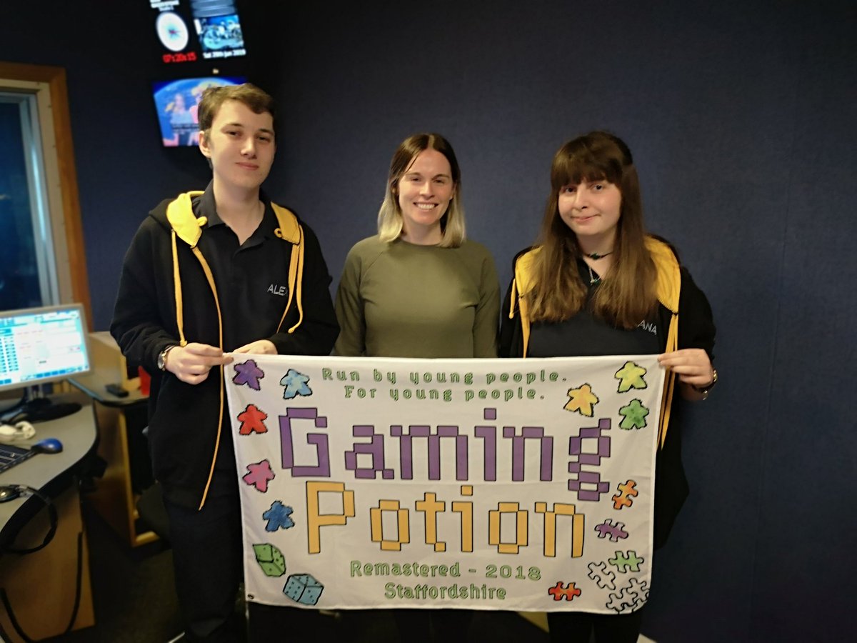 GamingPotion18's tweet photo. We had a great time coming into @BBCRadioStoke  earlier today to talk about #GamingPotion and our next events! Thank you Sophie for having us on your early morning show ☀️ #Boardgames #Nerf https://t.co/LSjr9HQGLv