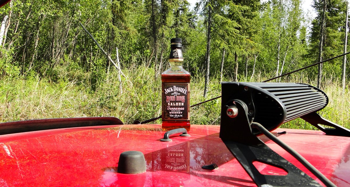 TheLoneJeeper's tweet photo. This is what I'm drinking these days with my buddy jeepers. Red Dog  Saloon Jack Daniel's. It's called after a famous saloon in Alaska (in Juneau). Tastes like black pepper,  maple syrup, nectarine and cherry and costs only $40. You should get that bottle guys. https://t.co/r1E01nnRlf