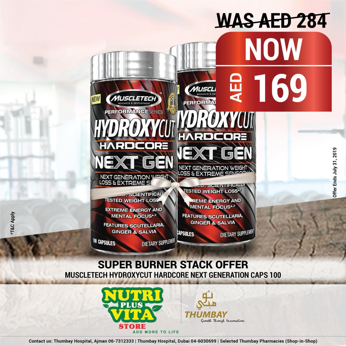 nutriplusvita's tweet photo. Steal this summer's hottest deals only at Nutri Plus Vita Store. Visit us inside Thumbay Hospital Ajman today to grab more such offers. Inbox us or call 067312333 for home delivery. Hurry! offer valid till stock lasts. T&amp;C Apply!

Stay tuned to Nutri Plus Vita for daily deals. https://t.co/cpbKz9Q8Si