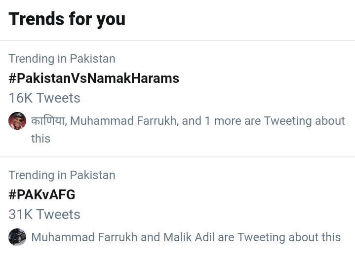 WorldTrendyVid1's tweet photo. Shocking!!!
Pakistan trending now with following trend
#Pakistan 
#PAKvsAFG 
#PakistanVsNamakHarams 

What you think?
Share https://t.co/sjUUhSwKJW