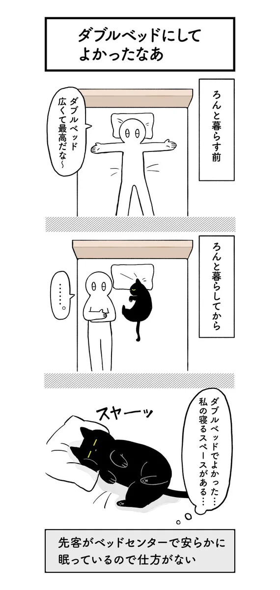 社会人１年目に導入した憧れのダブルベッド。思いもよらなかった可愛い共有者がwww