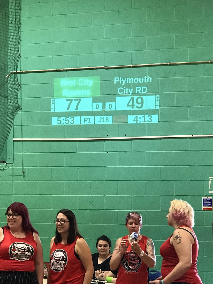 HELLO! Bout day is poppin’! 

We’re a little behind but with five mins left of period 1 of <a href="/riotcityraven/">Riot City Ravens</a> vs <a href="/PlymouthCityRD/">PlymouthRollerDerby</a> the score stands at 77-49