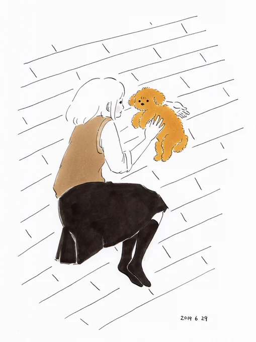 部活帰りの長女。疲れて床に寝転んで犬をわしわしわし。

#スケッチ 