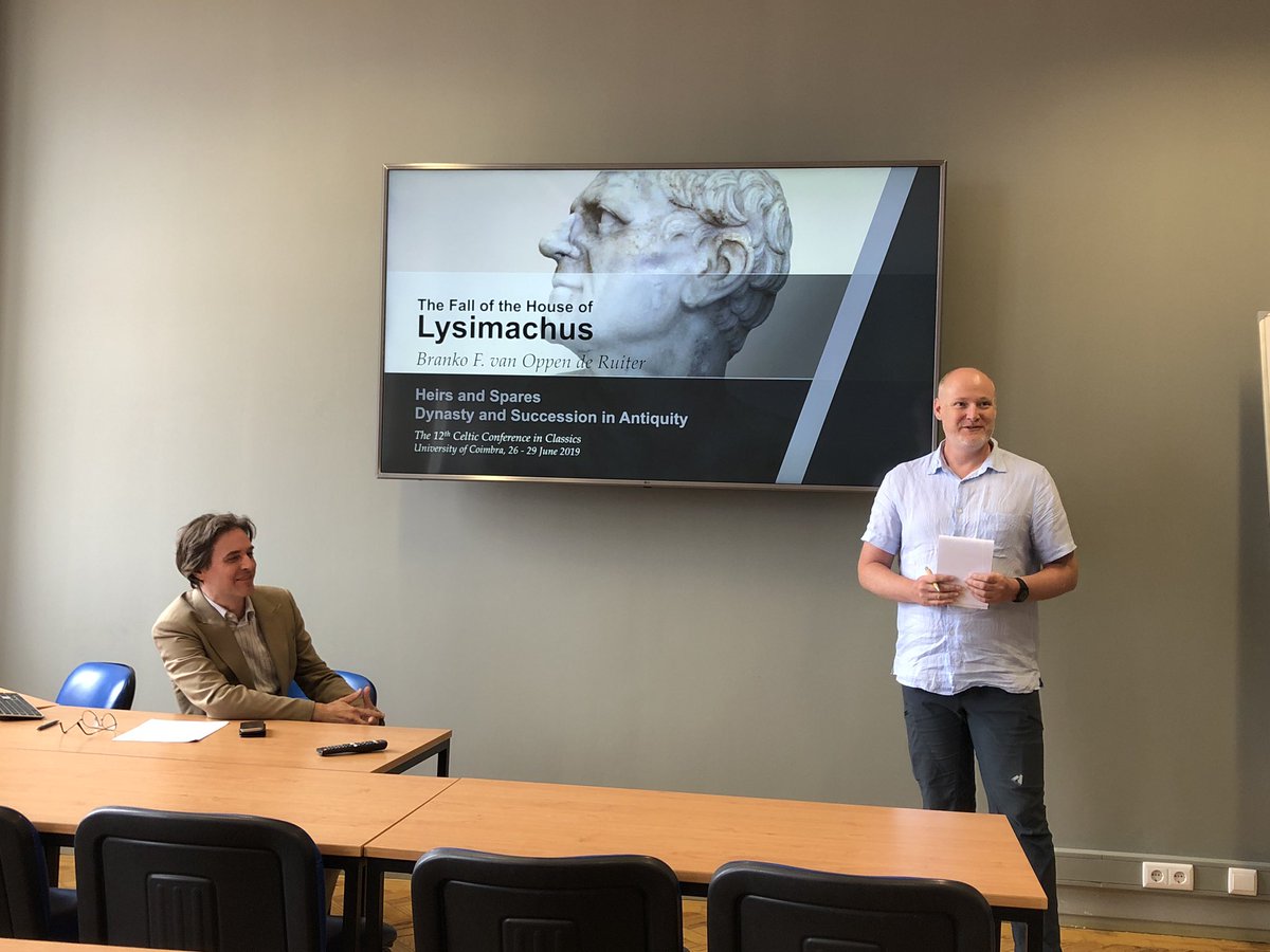 gevemac's tweet photo. Last but not least - Tim Howe introduces Branko van Oppen on the #Shakespearean fall of the house of #lysimachus #heirsandspares #CCCCoimbra2019 https://t.co/Pu71fekdAH