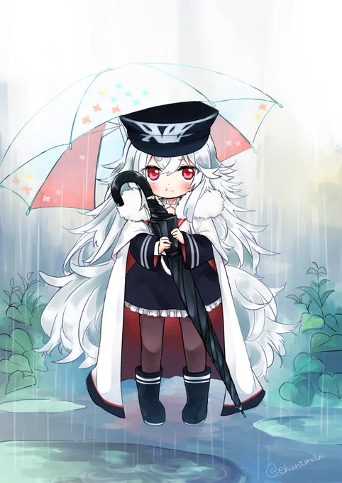 急な雨に傘持ってきてくれる、ツェッペリンちゃん。

#アズールレーン 