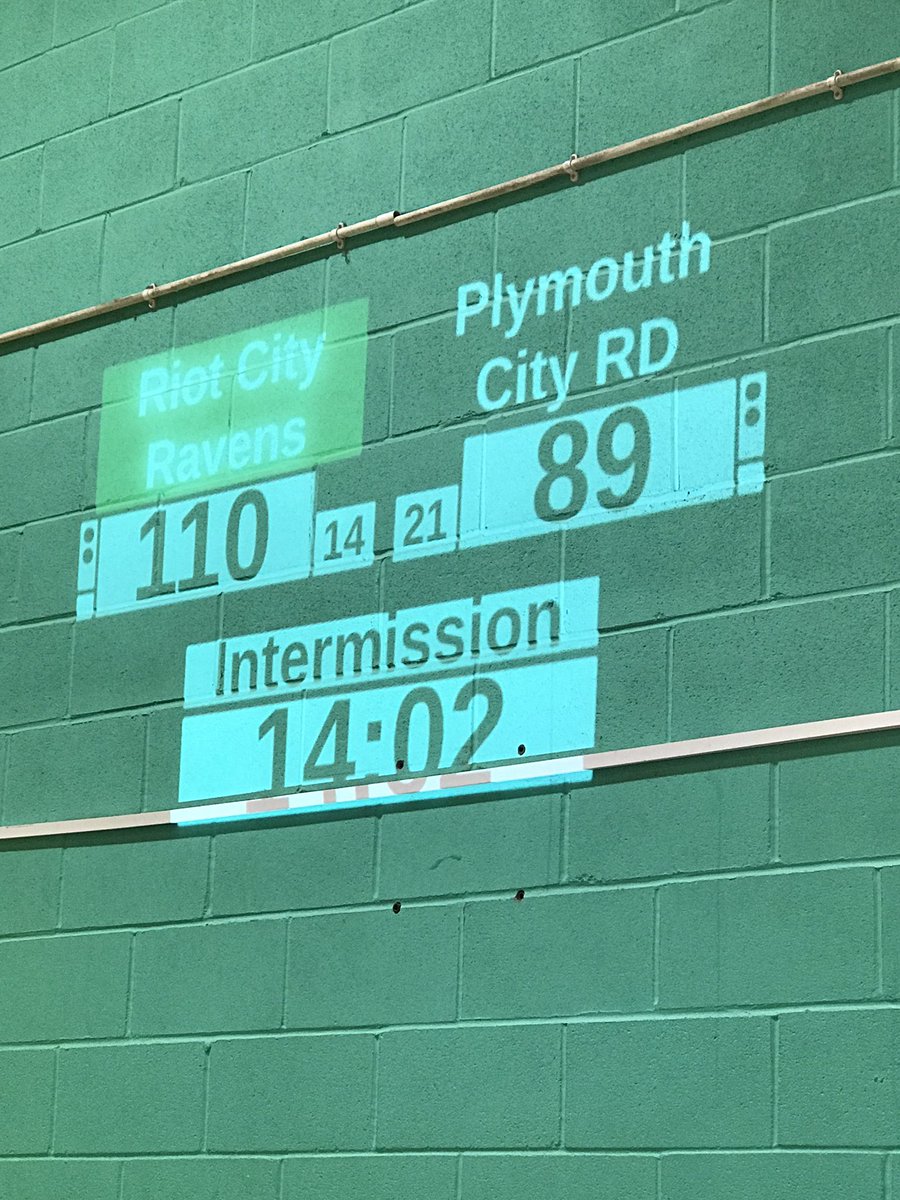 After P1, score for <a href="/riotcityraven/">Riot City Ravens</a> vs <a href="/PlymouthCityRD/">PlymouthRollerDerby</a> stands at 110-89