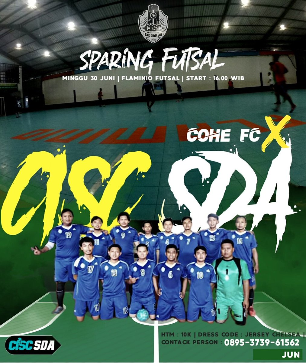 📣Ojo lali sesok rek !!
SPARING FUN FUTSAL BARENG COHE FC..
FLAMINIO FUTSAL JAM 16.00 WIB..
.
.
BUDALO ! FUTSALO !
#funfutsal
#ciscsidoarjo #cspn #Sidoarjowerr #kurangiskillbanyakingaya #datangtendanggoyang 
#FUTSALO