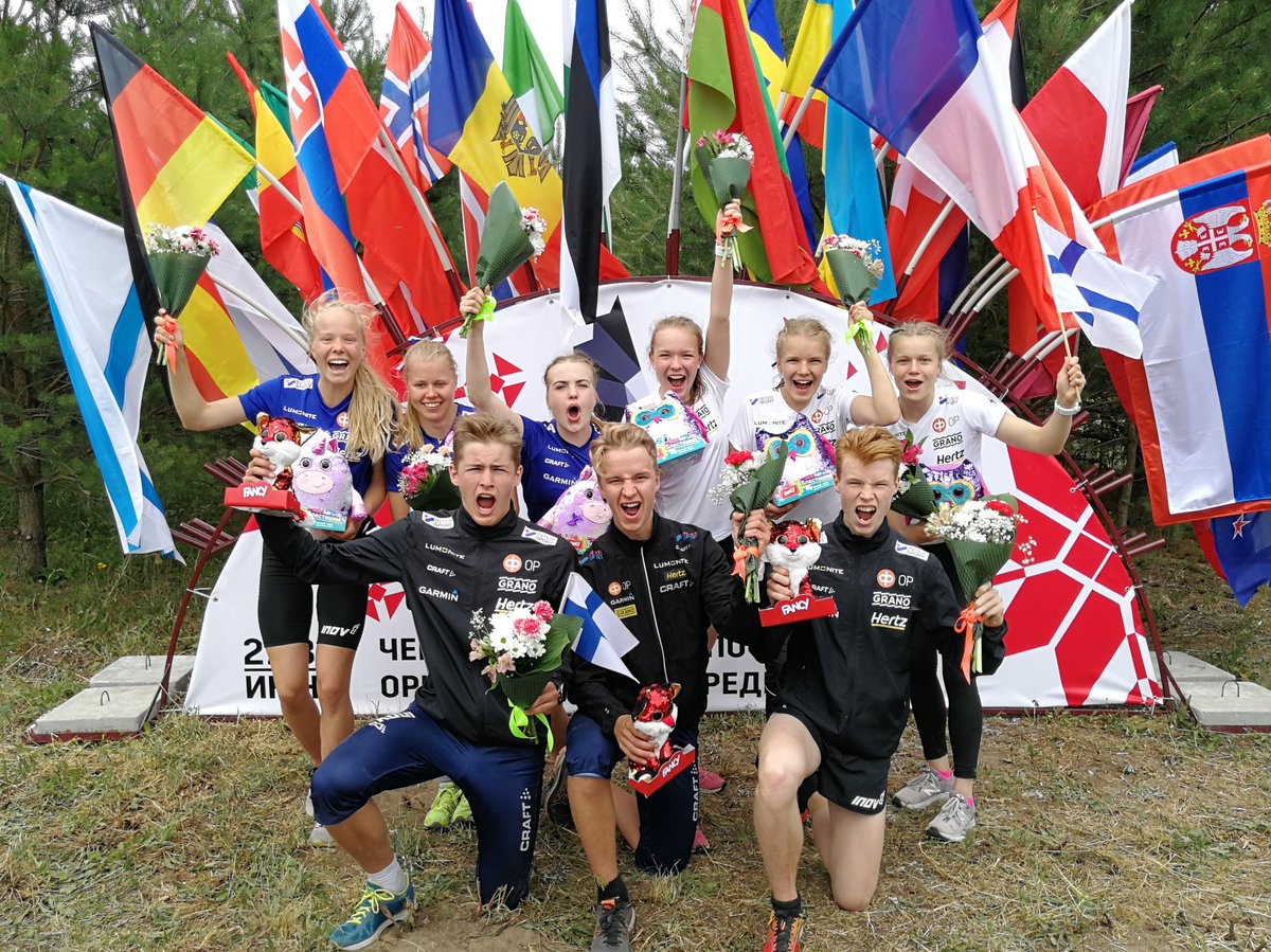 Kullanhuuhdontaa Valko-Venäjällä. Kolme kultaa viestipäivänä nuorten EM-kisoissa. #suunnistus #eyoc2019