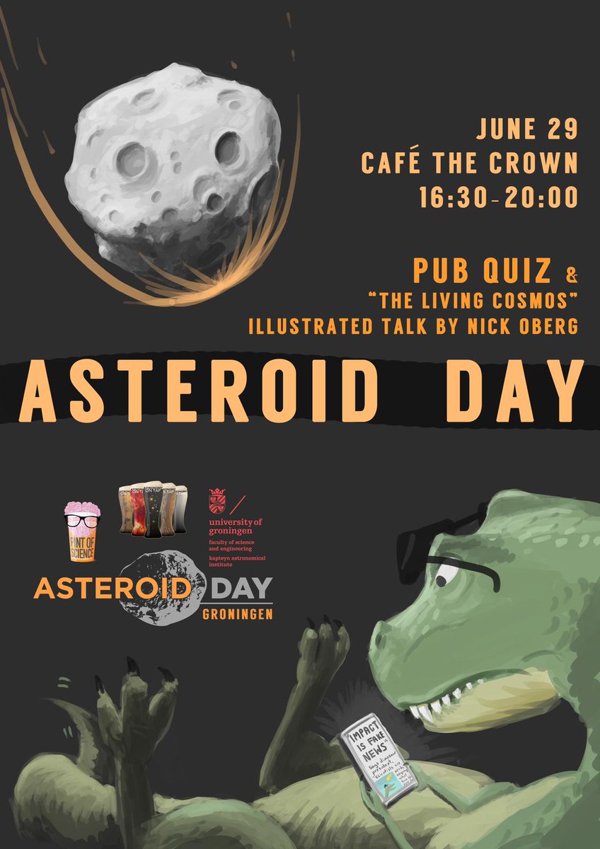 Tonight in #Groningen it's #AsteroidDay from 16:30 - 20:00 at The Crown!