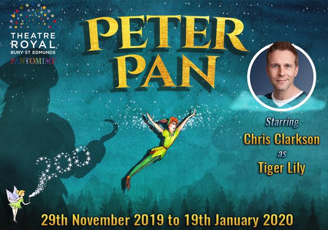 MrChrisClarkson's tweet photo. Yep, it’s true - I’m heading back to the @TheatreRoyalBSE for panto! Can’t wait for you all to see my Tiger Lily this Christmas! #HelloTiger https://t.co/IvaJ7eqo07