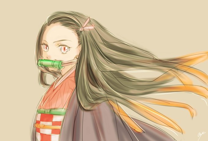 あやさんがTwitterに投稿した竈門禰豆子(鬼滅の刃)のイラスト。