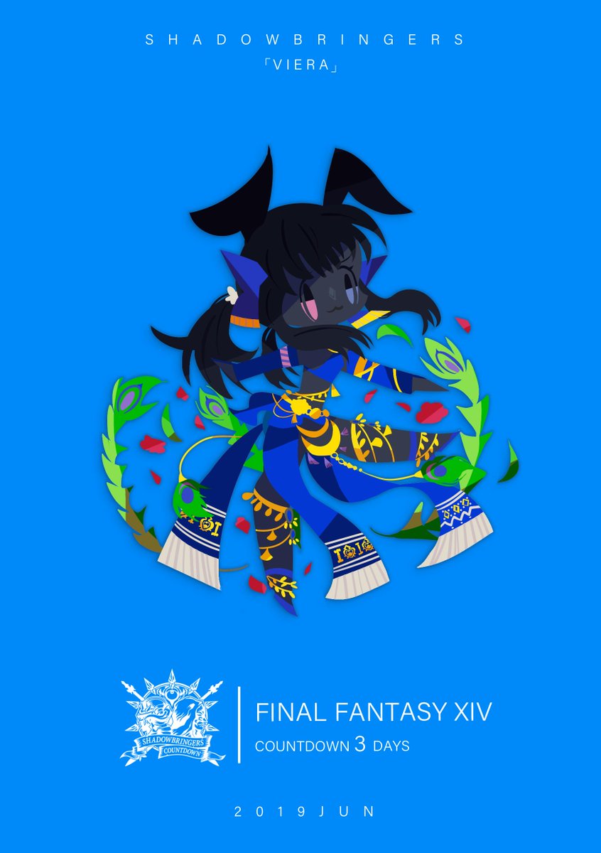 wednesday_33333's tweet photo. It only 3 day to 7/2! 
when I start to dancer I noticed it too much red I draw before😥
so this time I made blue viera dancer! I expect a month later drink fantasia🐰🐰🐰! 

#FF14 #FFXIV #FF14ShB_CD  #FFXIVShbCountdown #FF14 #viera https://t.co/G7IS3lVLvM