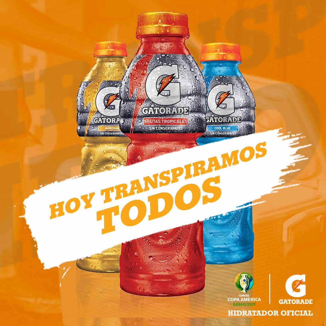 Gatorade Uruguay (@gatorade_uy) on Twitter photo Hoy hidratamos mucho más que un partido, hidratamos un sueño.
Gatorade, hidratador oficial de la <a href="/CopaAmerica/">CONMEBOL Copa América™️</a> Brasil 2019. Hoy hidratamos mucho más que un partido, hidratamos un sueño.
Gatorade, hidratador oficial de la <a href="/CopaAmerica/">CONMEBOL Copa América™️</a> Brasil 2019.