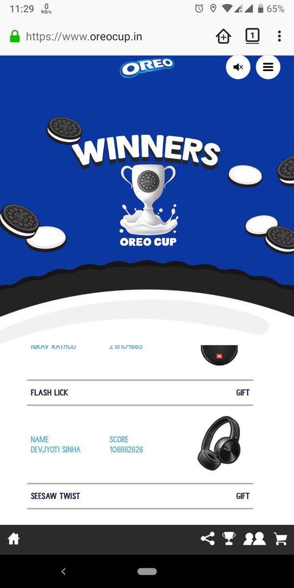 krishna1334's tweet photo. @Oreo hey Oreo. I feel it's a total time waste to play Oreo cup in India as players are using unfair means to win the games.
When the highest score one can achieve in FLASH LICK game is 5000, how on Earth are these people attaining the score of 108882826.
#OreoCup #oreo https://t.co/tc3BgguxpY