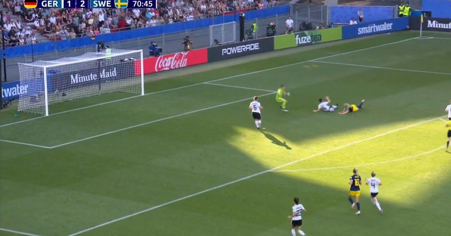 GETAnalysis's tweet photo. GETAnalysis: The #Sweden vs #Germany match can turn within seconds if Germany can find the equalizer within the next 15 minutes #FIFAWomensWorldCup19 - ⚽⚽⚽⚽ #GER 1 - 2 #SWE #GERSWE #SWEGER #GERvsSWE #SWEvsGER https://t.co/nHMiapS5aW
