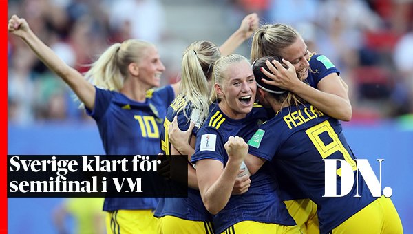 Sverige är klart för semifinal i fotbolls-VM efter seger med 2–1 mot Tyskland. dn.se/sport/fotboll/…