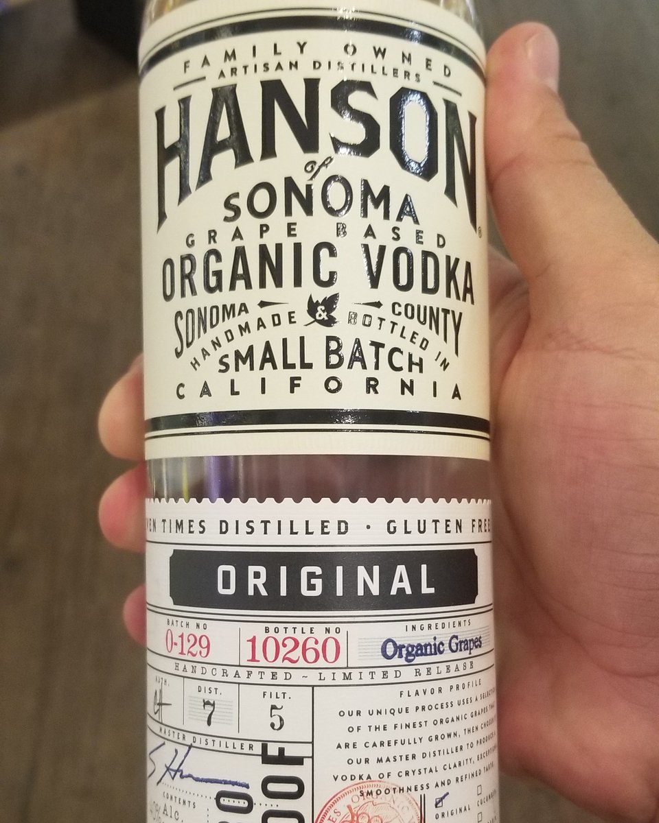 New Brand of Organic Vodka...The label is amazing but its the taste the counts...Look for it at Bevmo.

<a href="/Vodka/">Vodka</a> <a href="/HansonVodka/">HansonofSonomaVodka</a>
