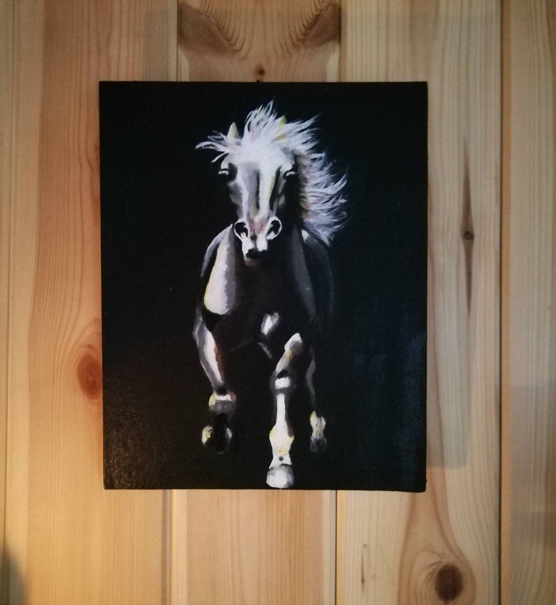 Scribberlings's tweet photo. DARK HORSE - a powerful and original painting on canvas by artist, Helen Gray. Available in my #etsy shop #art #painting #horseart #horselove #horsehour https://t.co/2tJVPzVMLO https://t.co/LGxMb8NyQR
