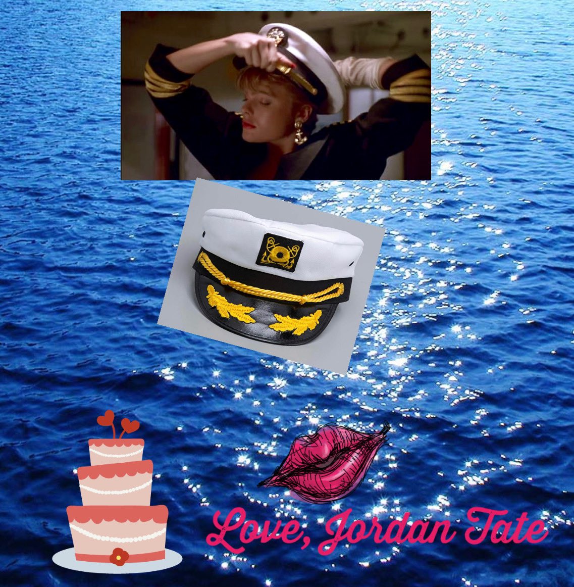 Erika Eleniak on X: Jordan Tate jumping out of the cake in Under  t.couDBZl4ZxUS you can have a”sealed w a 💋”signed Captain`s hat  worn by yours truly...like the one in the film